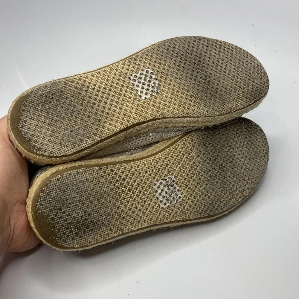 Toms mesh and silver‎ espadrille flats size 7.5